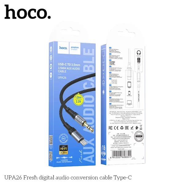 Кабель Hoco UPA26 Fresh digital audio cable Type-C (1м) [Black]